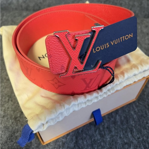 Louis Vuitton Red Monogram Mens Belt Size 90/36 M0464U - Picture 2 of 11
